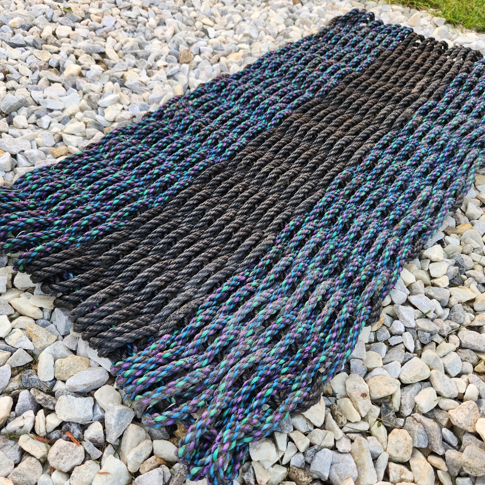 Blue and Black Casual Door Mat Accents